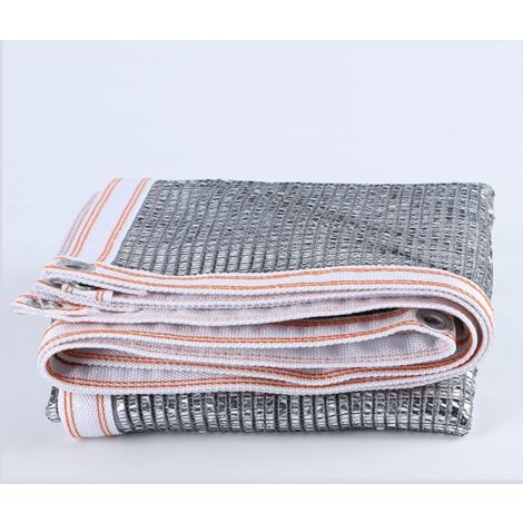 MINKUROW 55% Malla De Sombra De Aluminio Reflectante Tela De Sombra Resistente A Los Rayos Uv Con Ojales Plateados Para Plantas De Invernadero Flores De Refugio De Automóviles (3x3m (9.84x9.84ft))