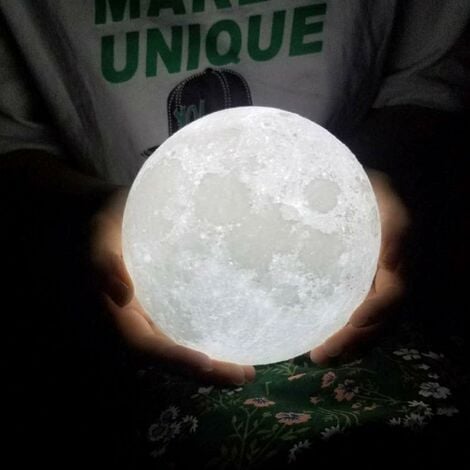 Lampara Luna 15 cm con control remoto y 12 colores