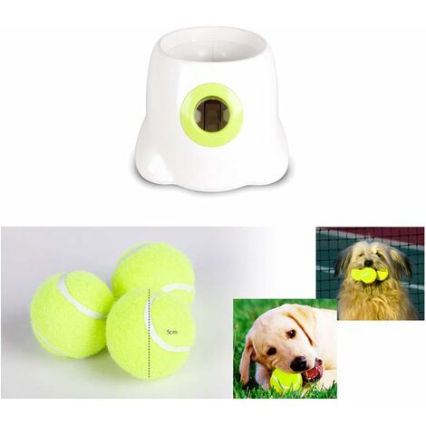 Lanzador automático de pelotas para mascotas, máquina de lanzar pelotas de  tenis para perros, lanzador automático de pelotas de tenis para perros, 3