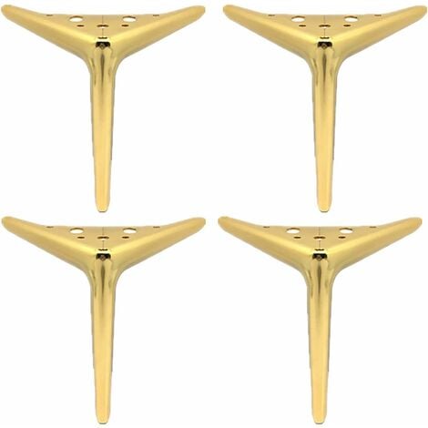 Patas elegantes para muebles de tapicería, 4 piezas, patas doradas para  muebles con placa de montaje y tornillos, patas de repuesto de muebles de  cono