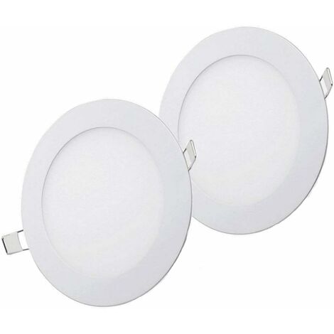 MINKUROW Pack De 2 Piezas 9w Led Downlight Techo, Ultrafino Redondo 145mm Diámetro 810lm, Blanco Frío 6500k, Lámpara De Panel De Techo, Incluye Controladores (1/5)