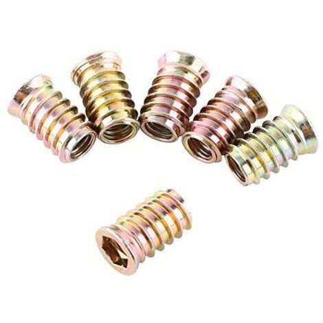 MINKUROW 50 Uds Tornillo Roscado De Acero Al Carbono Enchufe Hexagonal Para Muebles De Madera (M6 x 25mm) (1/5)