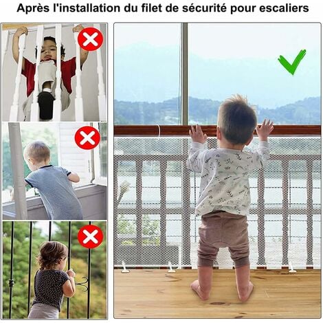 Red de seguridad para niños Protectores duraderos Red Seguridad para niños  Escaleras interiores Balcón