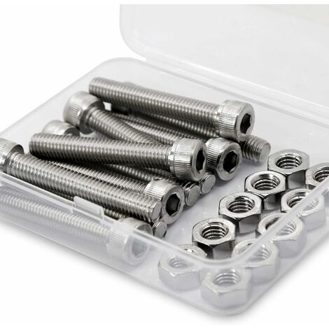 MINKUROW M8 x 50mm 10PCS Tornillo de cabeza hexagonal 304 Tornillo de cabeza hexagonal de acero inoxidable Tornillos y tuercas completamente roscados (1/5)