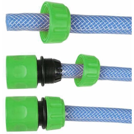 Juego de 4 Conectores Macho Doble y 8 Conectores Rápidos para Conexión de Manguera de Jardín de 1/2" - Plástico (1/5)