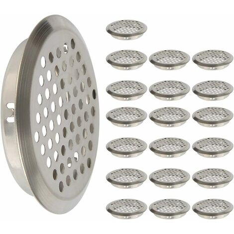MINKUROW 20 Piezas 53mm Rejilla de Ventilación de Acero Inoxidable Rejilla de Ventilación de Malla Redonda Ambientador para Gabinete Armario Escape Rejilla de Escape de Aire Ventilación para Muebles d (1/5)