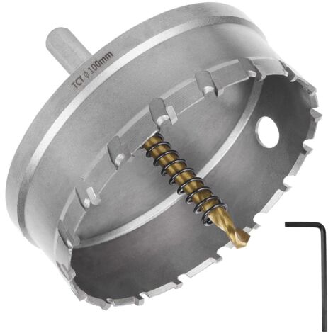 MINKUROW Sierra perforadora bimetálica, carburo TCT de acero inoxidable de grado industrial de 100 mm, sierra perforadora de aleación de metal de acero de alta velocidad para metal, aleación de alumin (1/5)