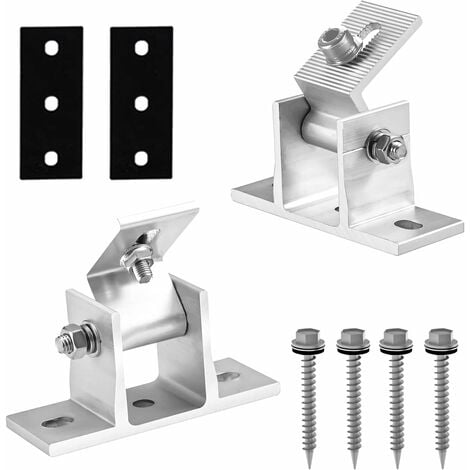 Minkurow Abrazadera De Soporte De Panel Solar De Piezas Soporte De Panel Solar Ajustable De