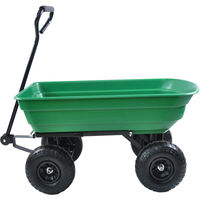 Camión volquete plegable Poly Garden con estructura de acero, 10 pulgadas. Neumático, capacidad de 300 libras, carrocería de camión de 75 litros