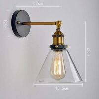 MINKUROW Aplique De Pared De Vidrio Industrial Vintage Retro E27 Iluminación De Pared De Bricolaje Para Cocina Comedor Sala De Estar Habitación De Los Niños Restaurante [Clase De Eficiencia Energética