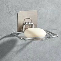 MINKUROW Jabonera De Mano Sin Taladrar, Jabonera De Acero Inoxidable, Soporte De Esponja Para Ducha, Cocina, Baño. Corbata E Impermeable Gris
