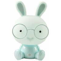 MINKUROW Led Bunny Night Light Tea Light Lámparas Para Niños Protección Ocular Luz De Emergencia Decoración Táctil Dormitorio Mesita De Noche Iluminación Ambiental,Blue