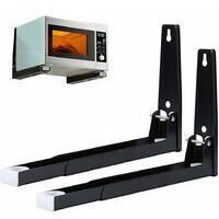 MINKUROW Estante De Microondas De 2 Piezas Con Brazo, Soporte De Microondas De Acero, Soporte De Microondas Montado En La Pared, Estante De Microondas De Montaje En Pared, Para Accesorios De Cocina Pa