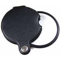 MINKUROW 60 Mm Diámetro 10x Mini Lente De Vidrio Lupa De Lectura Lupa De Bolsillo Lupa De Relojero Plegable Con Cubierta De Cuero Pu - Negro