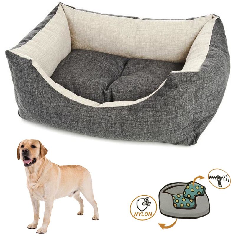 Cuccia per cane con cuscino sfoderabile e lavabile cool grey cm