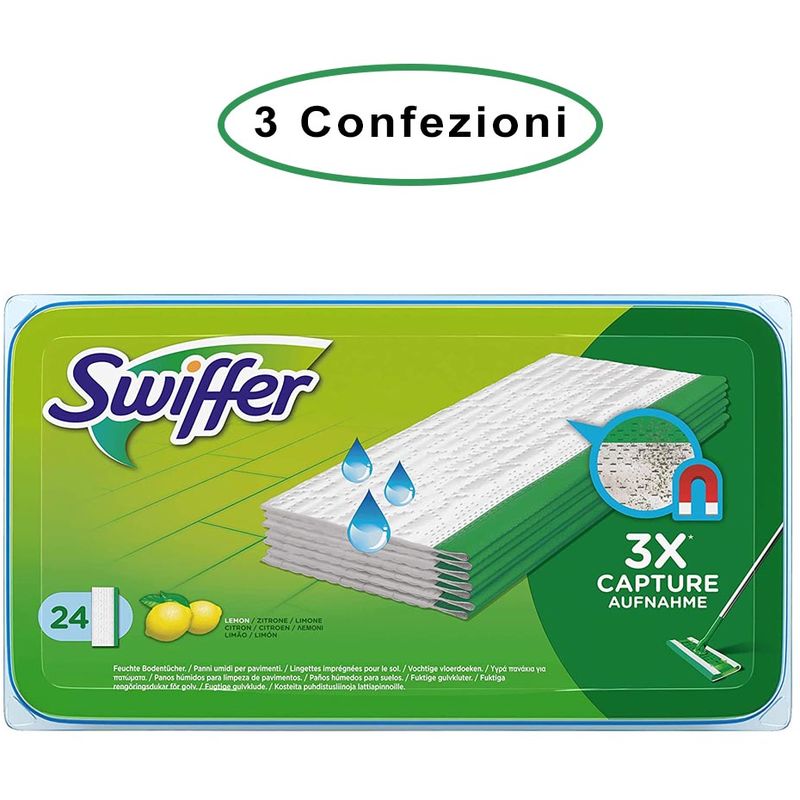 60 PANNI SWIFFER lavapavimenti igienizzanti umidi al limone per scopa EUR  39,99 - PicClick IT