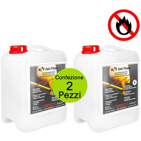 Multipack 2 pezzi spray ignifugo ritardante fiamma testato bio antincendio  10 litri