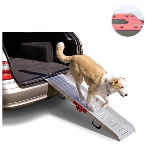 Rampa da auto per cani in alluminio anti-slip