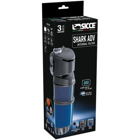 SICCE FILTRO INTERNO SHARK ADV 800 PER ACQUARI FINO A 200 LITRI