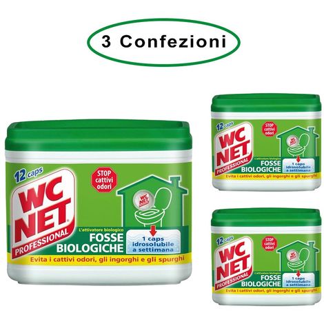 Wc net fosse biologiche professionale 3 confezioni da 12 capsule 216 gr