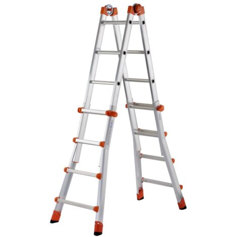 SCALA TELESCOPICA 4+5  KG150 - IN ALLUMINIO 9+9 - max 520 cm - Made in Italy GIERRE