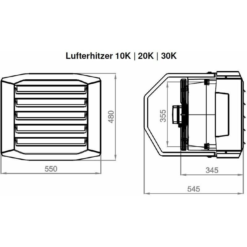 Luftheizer 30 kW Steuerung 1800 m3/h Lufterhitzer Hallenheizung Luftheizung Heiz 