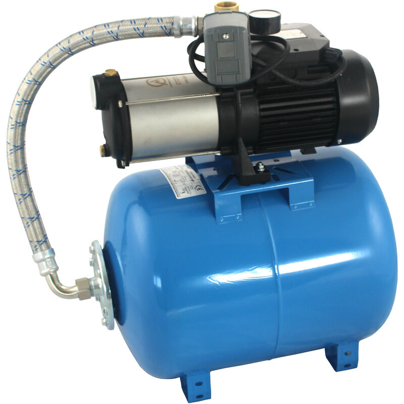 Wasserpumpe Hauswasserwerk 1100W 230V 24-100L Speicher Kessel Jetpumpe  Gartenpumpe Kreiselpumpe Druckbehälter: 24 L