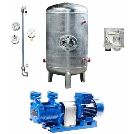 Hauswasserwerk 1,1 kW 230V 91 l/min Druckbehälter 100-495 L verzinkt  stehend Druckkessel Set Wasserpumpe Gartenpumpe Nennspannung: 230 V -  Volumen