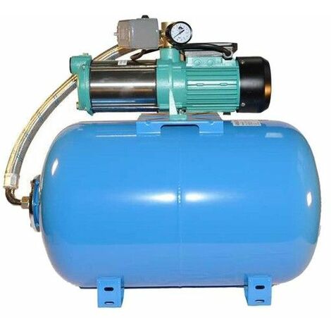Wasserpumpe 130 l/min 1,3 kW 230V mit 50 bis100L Druckkessel Jetpumpe  Gartenpumpe Hauswasserwerk Kreiselpumpe Druckbehälter: 50 L