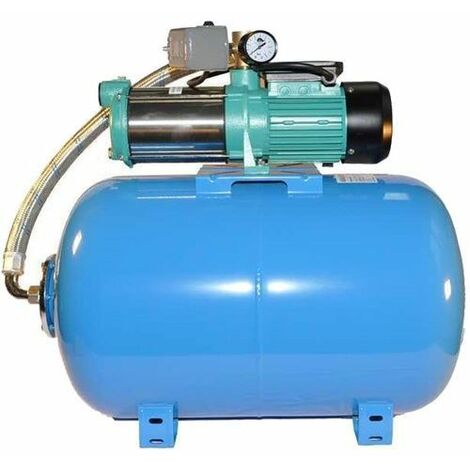 Wasserpumpe 150 l/min 2,4 kW 230V inkl. 50 bis 100 L Druckkessel Jetpumpe  Gartenpumpe Hauswasserwerk Kreiselpumpe Druckbehälter: 50 L