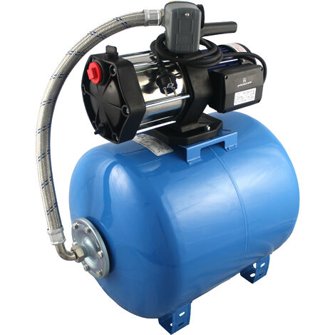Wasserpumpe 1300-2200W 100l/min 24-100L Druckbehälter Gartenpumpe  Hauswasserwerk Set Druckbehälter: 24 L - Leistung: 1300 W
