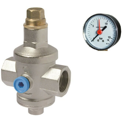 Druckminderer Druckregler AG 1/2-2 Manometer Wasserdruckminderer  Anschluss: 1/2
