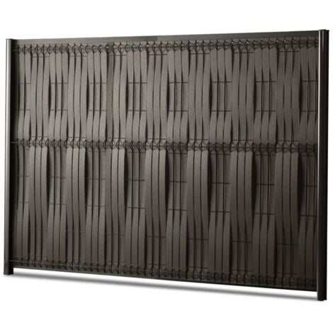 Kit d'occultation lattes composite à tresser H1m73 x L 2m50 maille 55 Gris anthracite