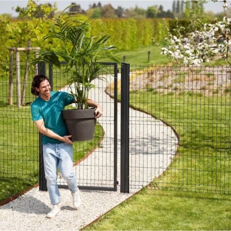 Portillon grillagé Full passage 1m ht 1m30 gris anthracite