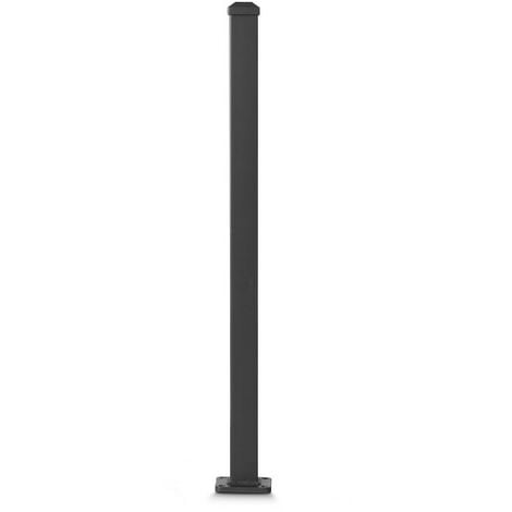 Poteau aluminium sur platine avec chapeau H 86,5 cm Noir