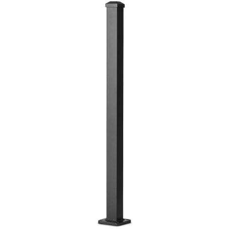 Poteau aluminium sur platine avec chapeau H 86,5 cm Noir
