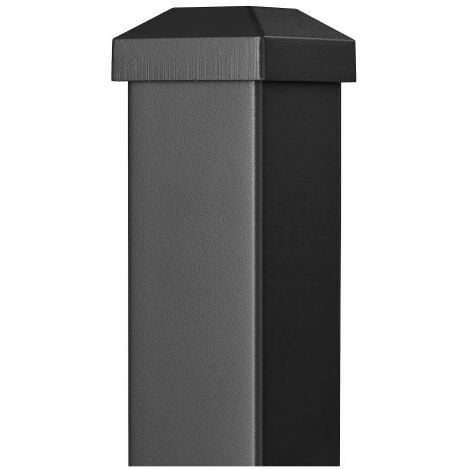 Poteau aluminium sur platine avec chapeau H 86,5 cm Noir