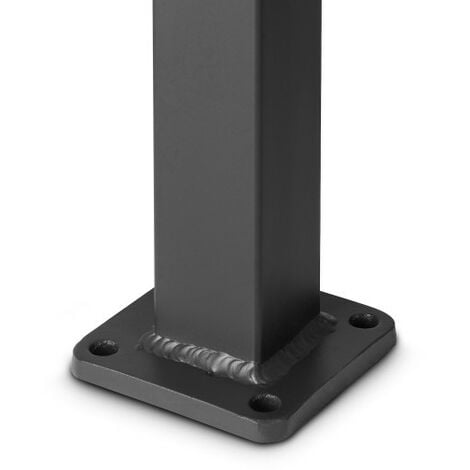 Poteau aluminium sur platine avec chapeau H 86,5 cm Noir