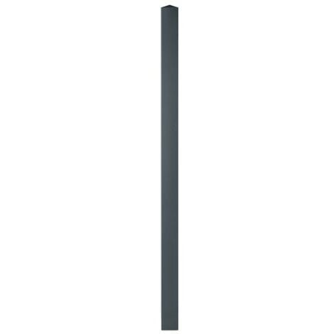 Poteau aluminium à sceller universel chapeau inclus H2,36 m Gris