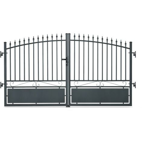 Portail aluminium tradition style ferronnerie 4m Gris