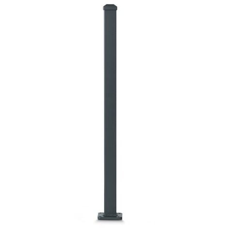 Poteau aluminium sur platine avec chapeau H 86.5 cm Gris