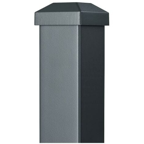 Poteau aluminium sur platine avec chapeau H 86.5 cm Gris