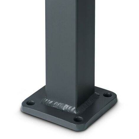 Poteau aluminium sur platine avec chapeau H 86.5 cm Gris