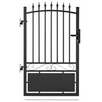 Portillon aluminium tradition style ferronnerie passage 1m Noir