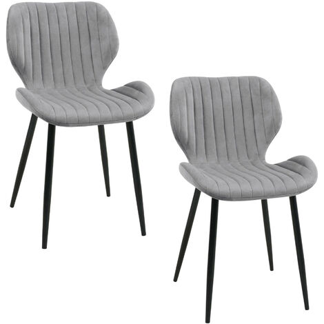 2er Set Esszimmerstühle Gepolsterte Küchenstühle Mit Rückenlehne 48,5 X 57 X 85 Cm Beige