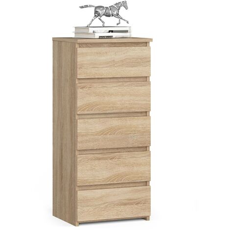 Kommode AKORD CL5 Sonoma-Eiche 40 cm 5 Schubladen B40 x H92 x T35 cm