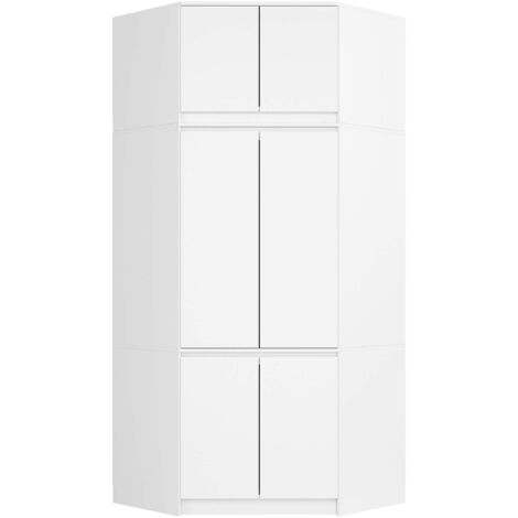 Eckkleiderschrank Weiß 100 cm 6 Türen B100xH235xT50 cm