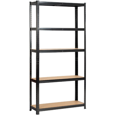 Schwerlastregal Schwarz 90 cm 5 Regalböden B90xH30xT180 cm (1/5)