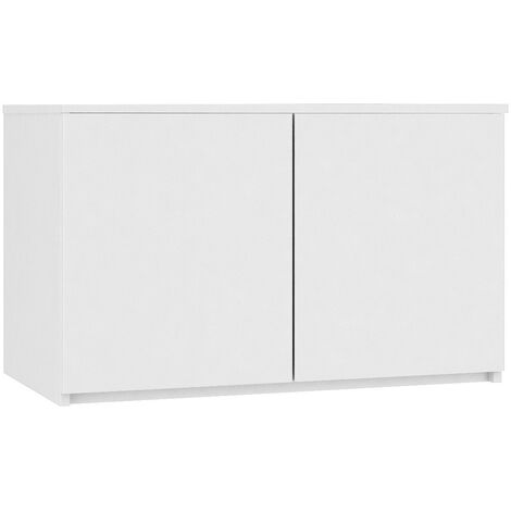 Schrankaufsatz für Kleiderschrank AKORD S90 Weiß 90 cm 2 Türen 2 Ebenen B90 x H55 x T51 cm