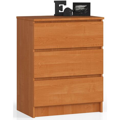 Kommode AKORD K60 Erle 60 cm 3 Schubladen B60 x H77 x T40 cm